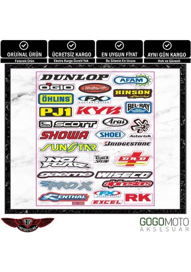 Gogo A4 Sticker Arai Shoei Dunlop Afam Tasarım