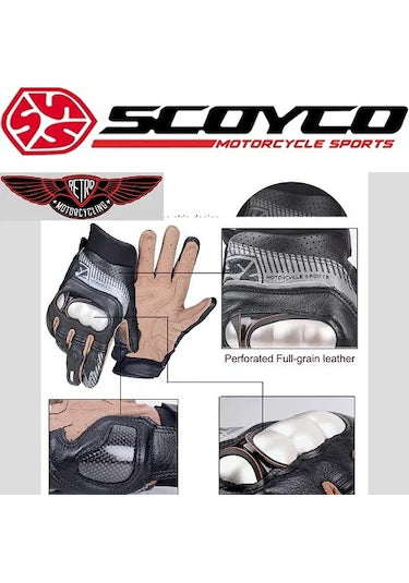 Scoyco Mc60 Full Koruma Deri Ve Kevlar Eldiven