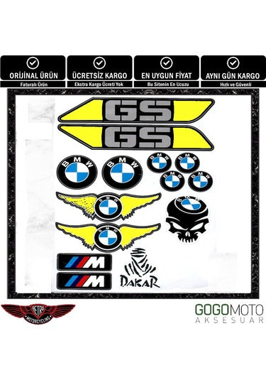 Gogo A4 Sticker Sarı Bmw Tasarım