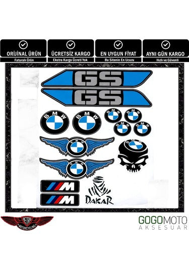 Gogo A4 Sticker Mavi Bmw Tasarım